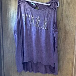 Maurices Purple Tank Top with Gold Accents